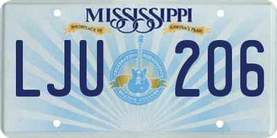 MS license plate LJU206