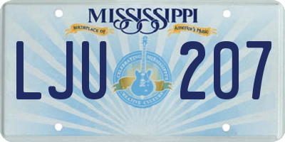 MS license plate LJU207