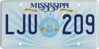 MS license plate LJU209