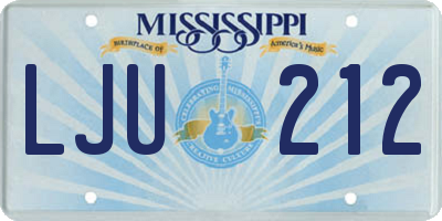 MS license plate LJU212