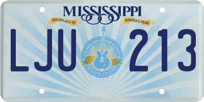 MS license plate LJU213