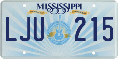 MS license plate LJU215
