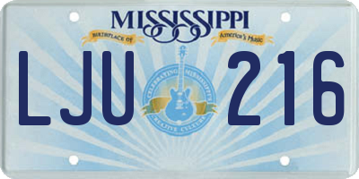 MS license plate LJU216