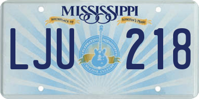 MS license plate LJU218