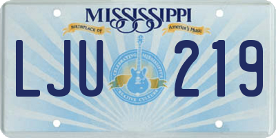MS license plate LJU219