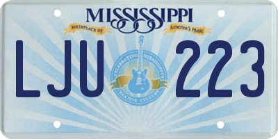 MS license plate LJU223