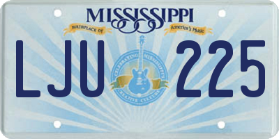 MS license plate LJU225