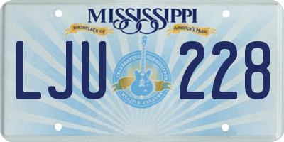 MS license plate LJU228