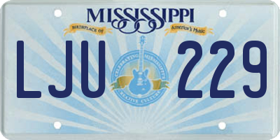MS license plate LJU229