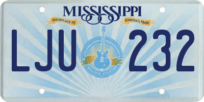 MS license plate LJU232
