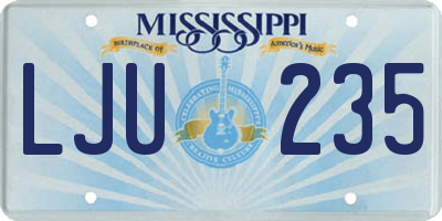 MS license plate LJU235