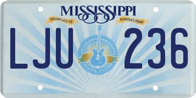 MS license plate LJU236
