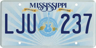 MS license plate LJU237