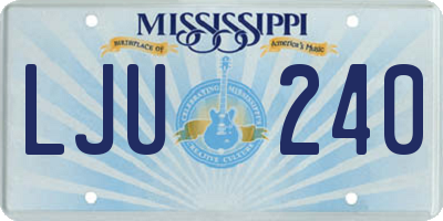 MS license plate LJU240