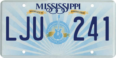MS license plate LJU241