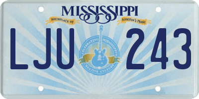 MS license plate LJU243