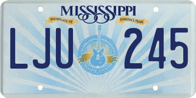 MS license plate LJU245