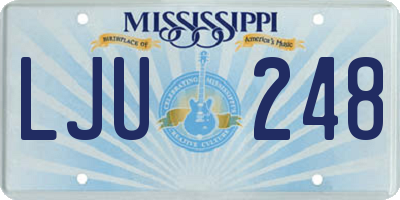 MS license plate LJU248