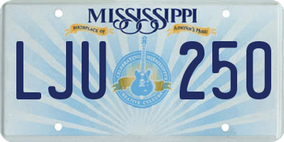 MS license plate LJU250