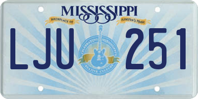 MS license plate LJU251