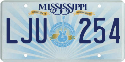 MS license plate LJU254