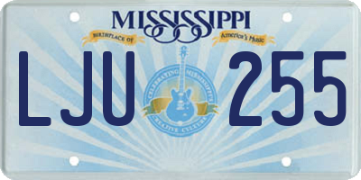 MS license plate LJU255
