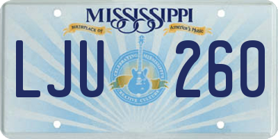 MS license plate LJU260
