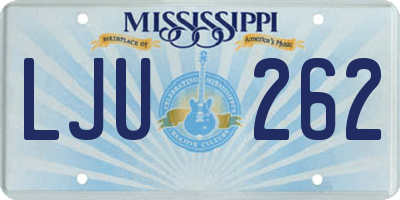 MS license plate LJU262