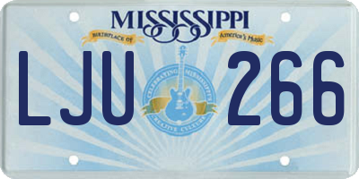 MS license plate LJU266