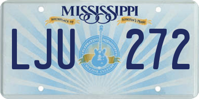 MS license plate LJU272