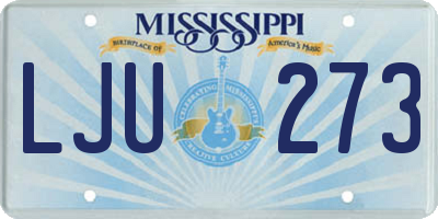 MS license plate LJU273