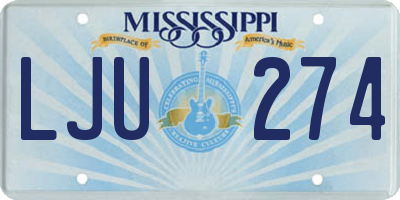 MS license plate LJU274