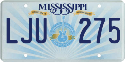 MS license plate LJU275