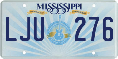 MS license plate LJU276