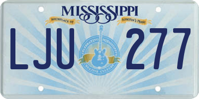 MS license plate LJU277