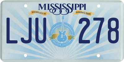 MS license plate LJU278