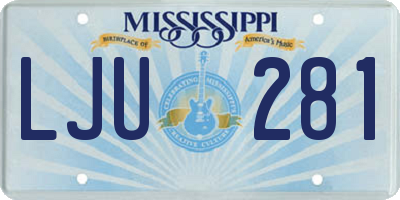 MS license plate LJU281