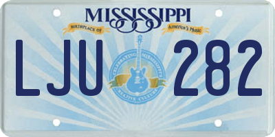 MS license plate LJU282