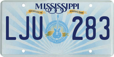 MS license plate LJU283