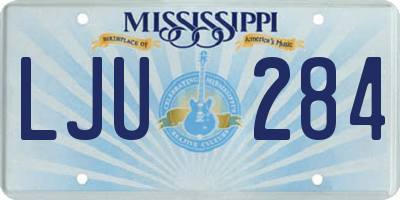 MS license plate LJU284