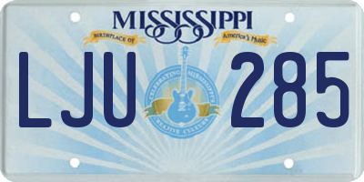 MS license plate LJU285