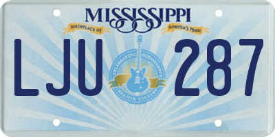 MS license plate LJU287