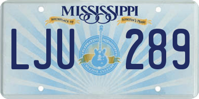 MS license plate LJU289