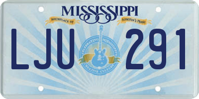 MS license plate LJU291