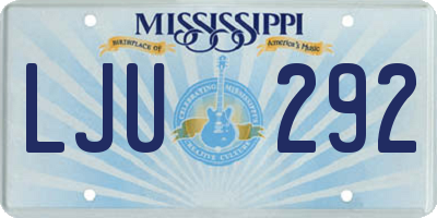 MS license plate LJU292