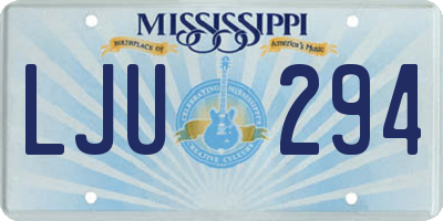 MS license plate LJU294