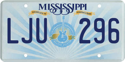 MS license plate LJU296