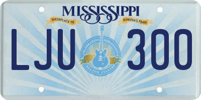 MS license plate LJU300