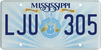 MS license plate LJU305
