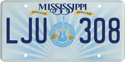 MS license plate LJU308